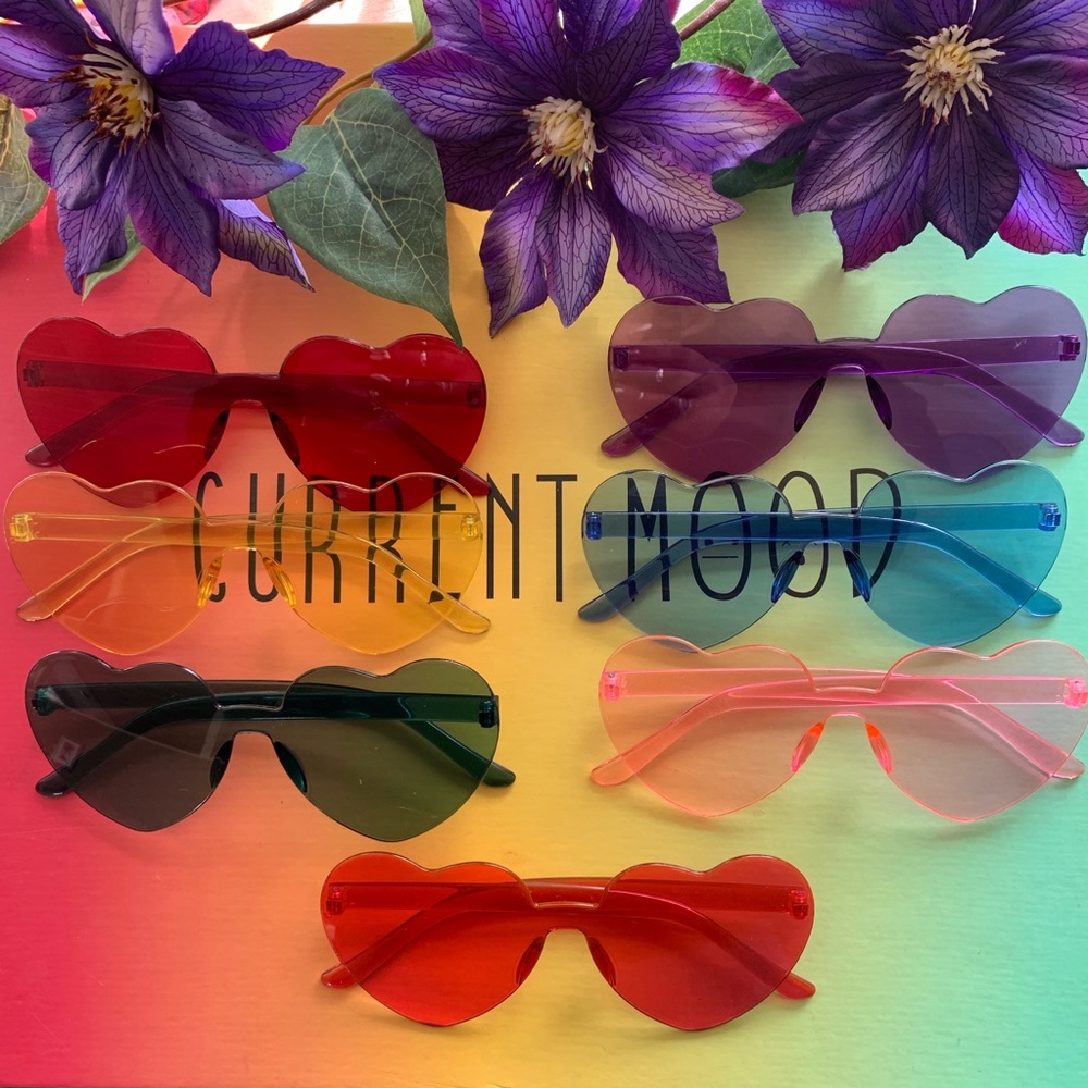 New Rimless Heart Acrylic Sunglasses - Picture 3 of 10